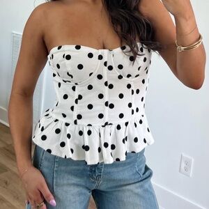 Lola Dot bustier strapless top